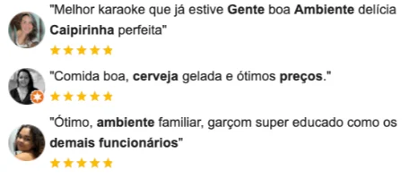 Mostrando as 3 avaliações mais recentes